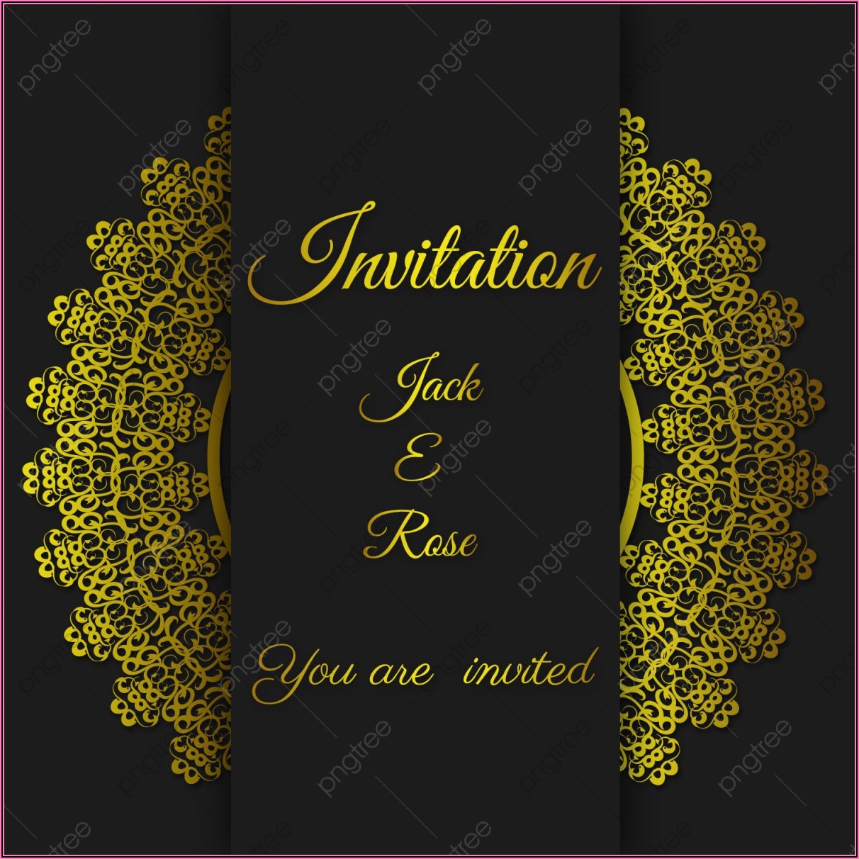 Gold Invitation Card Template