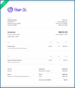 Home Health Care Invoice Template