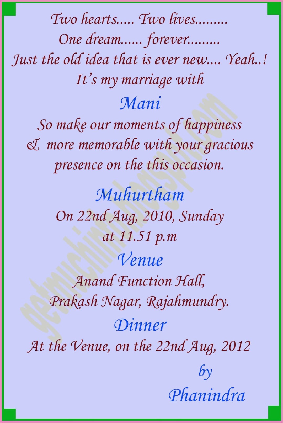 Indian Wedding Invitation Cards Wordings In English