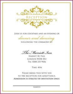 Informal Wedding Reception Invitation Wording