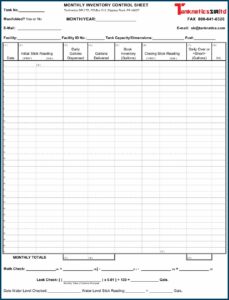 Inventory Control Template With Count Sheet