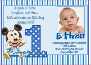 Invitation Layout For 1st Birthday Boy
