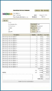 Invoice Template For Consulting Services