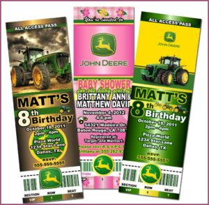 John Deere Tractor Baby Shower Invitations