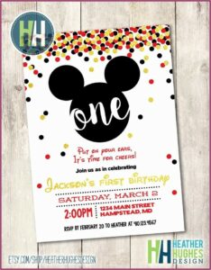 Mickey Mouse Photo Birthday Invitations