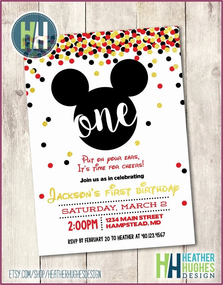 Mickey Mouse Photo Birthday Invitations
