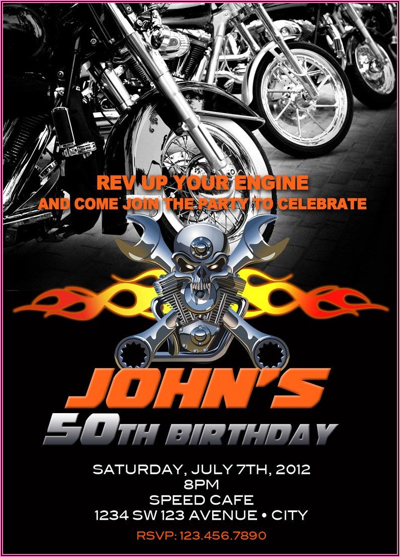 Motorcycle Invitations Free Printable