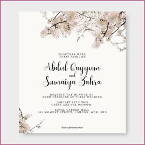 Muslim Nikah Invitation Card Template