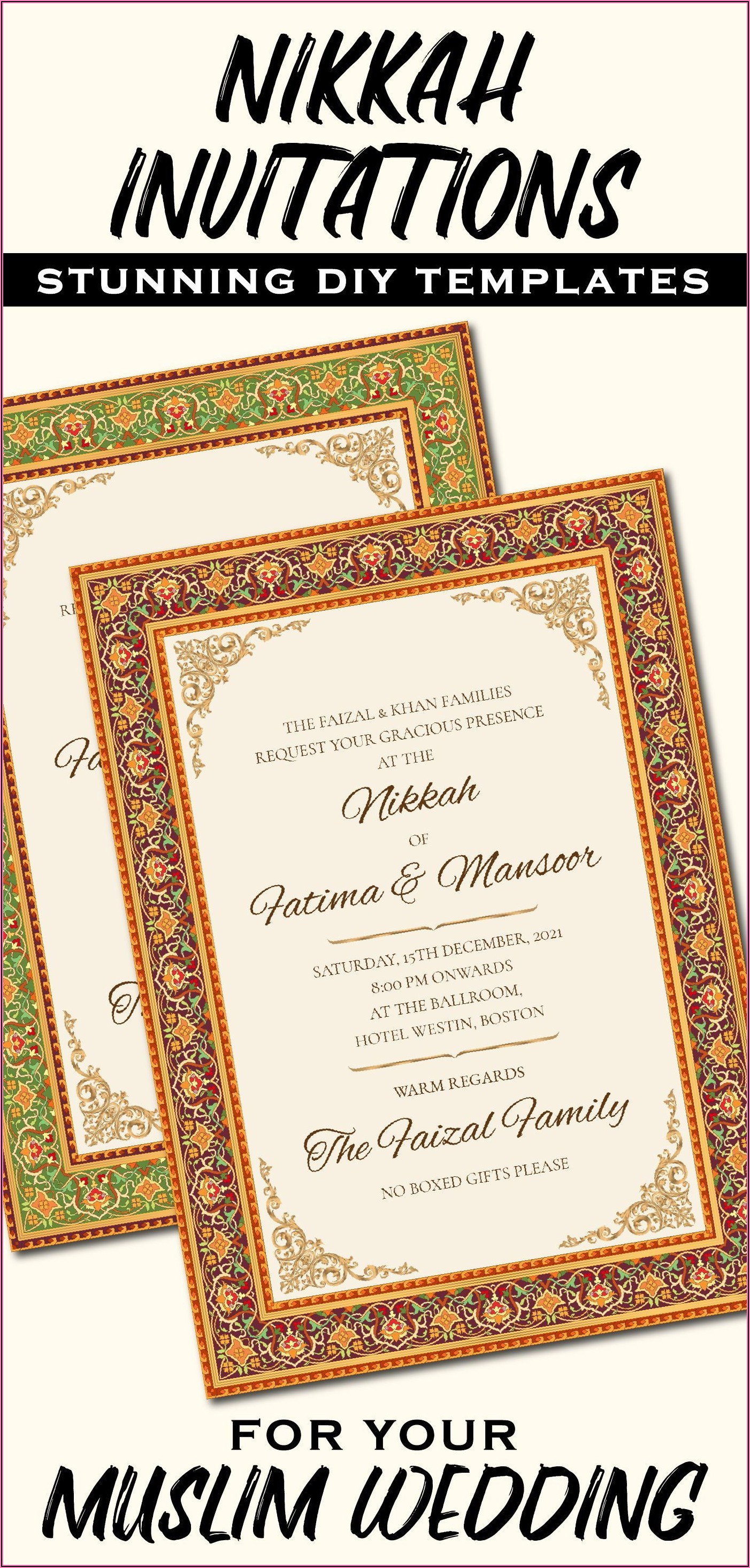 Muslim Nikkah Invitation Card