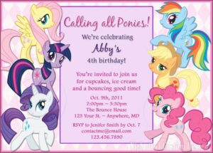 My Little Pony Invitations Template Free