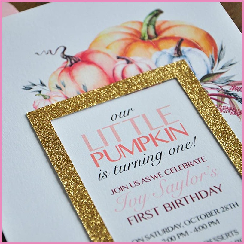 My Little Pumpkin Is Turning One Invitations