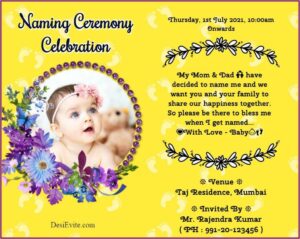 Naming Ceremony Invitation Card For Baby Boy Online