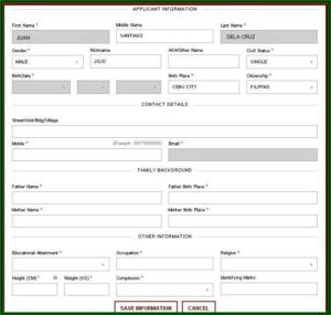 Nbi Online Register Form