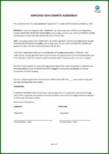 Non Compete Agreement Adalah