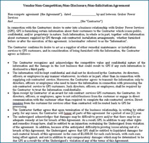 Non Disclosure Non Compete Agreement Template