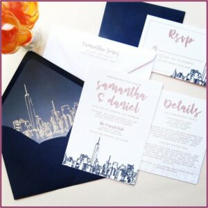 Nyc Skyline Wedding Invitations