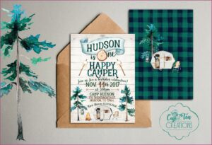 One Happy Camper Birthday Invitation With Photo