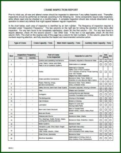 Overhead Crane And Hoist Inspection Forms