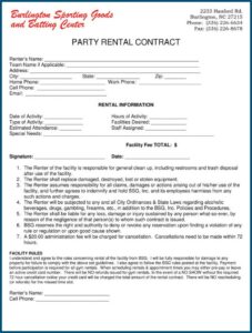 Party Rental Contract Sample