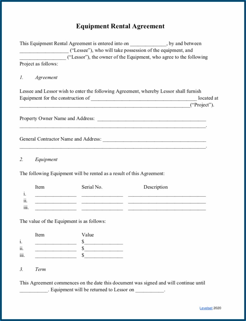 Party Supply Rental Contract Template