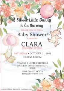 Pdf Editable Free Bunny Invitation Template