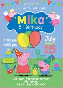 Peppa Pig Picture Invitations