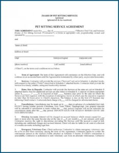 Pet Care Contract Template
