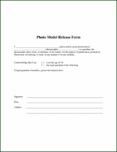 Photographer Release Form Free