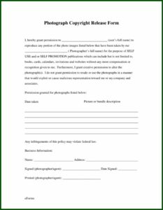 Photographer Release Form Pdf