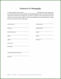 Photography Model Release Form Pdf