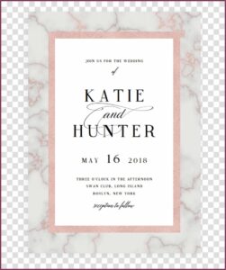 Pink And Gold Wedding Invitation Cards