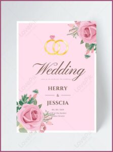 Pink Wedding Invitation Template