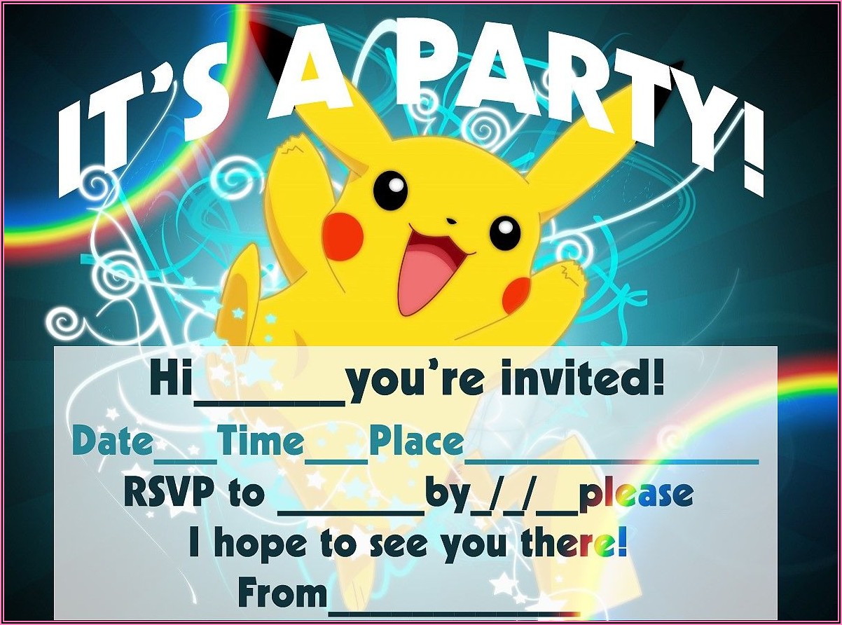 Pokemon Birthday Invitation Templates Free