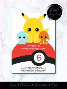 Pokemon Birthday Invitations Template