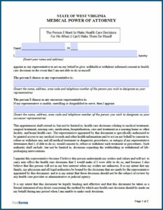Power Of Attorney Form Virginia Medical