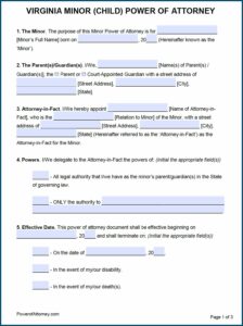 Power Of Attorney Template Virginia
