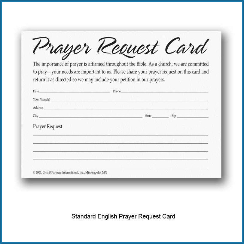 Prayer Request Form Sample