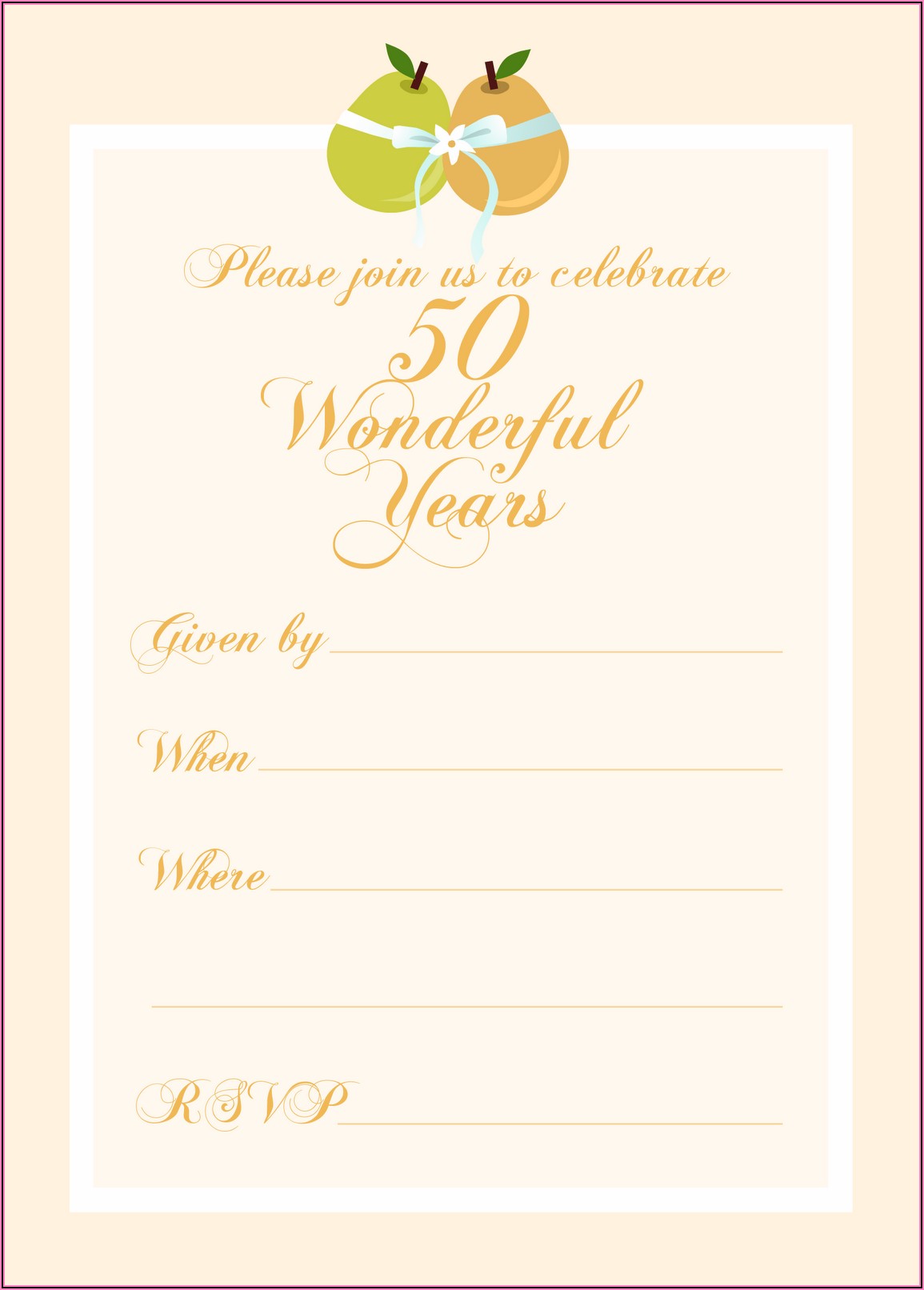 Printable 50th Anniversary Invitations