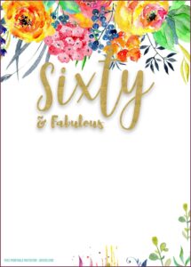 Printable Blank 60th Birthday Invitation Template