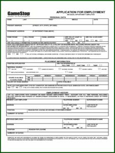 Printable Job Application Forms