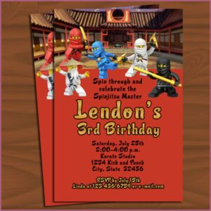 Printable Ninjago Birthday Invitations