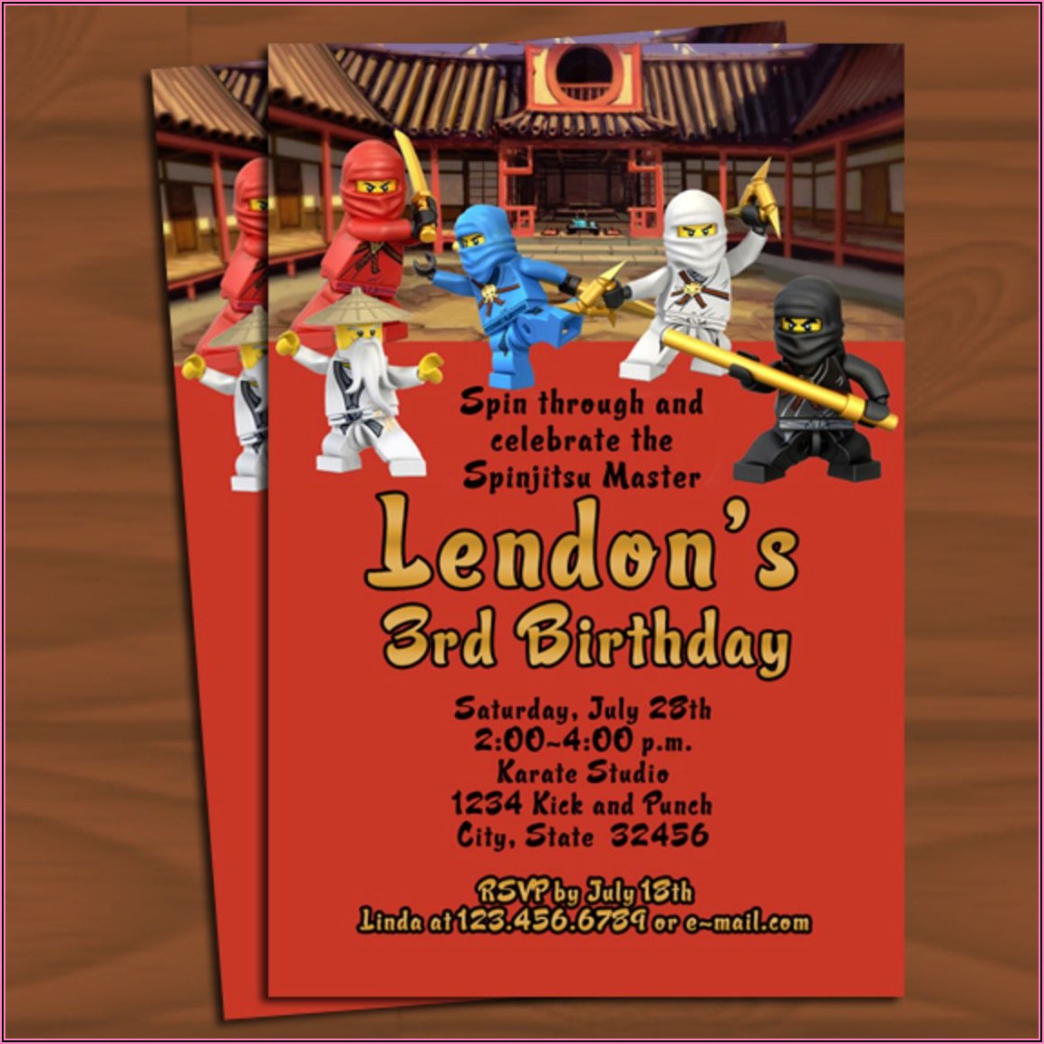Printable Ninjago Birthday Invitations