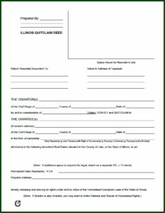 Printable Quit Claim Deed Form Illinois
