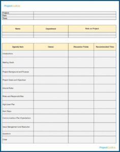 Project Management Meeting Agenda Template Free