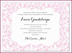 Quince Invitations In English