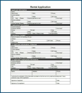 Rental Application Template