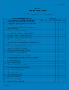 Restaurant Cleaning Checklist Template Excel