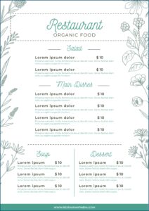 Restaurant Menu Template Free
