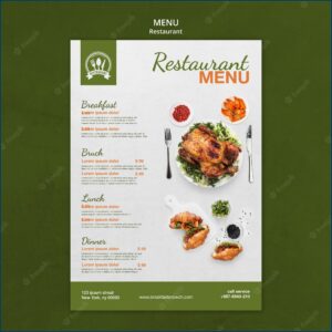 Restaurant Menu Template Free Psd