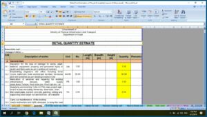Road Construction Cost Estimate Template Excel